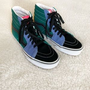 VANS Sk8 Mix & Match Hi Top Sneaker Womens 8 Canvas Suede Lace Up Support Trendy